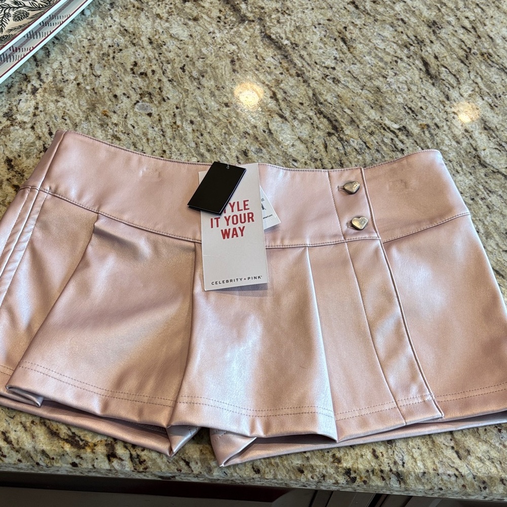 Celebrity Pink Blush Pleated Skort